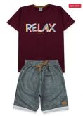 Conjunto Infantil Relax Bordô 278 - Keki Boys