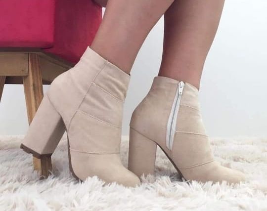 Bota Napa Nude Salto Bloco 12cm n°. 36