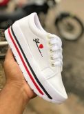 Tenis Flatform Fé Branco c/ cardaço