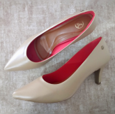 Scarpin Microgel Nude Fosco Salto 7 cm
