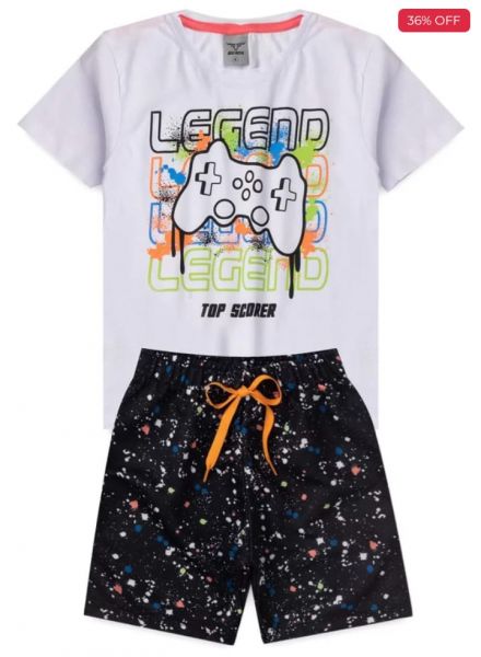 Conjunto Infantil Legend Game Branco 0021- Keki Boys