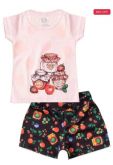 Conjunto Infantil Feminino Geleias e Frutas Rose 583- Laluna
