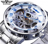 Winner Homens Relógio Automático Moda Diamante Exibição Lumi