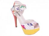 Sandália Torricela Floral Meia Pata Cód.: 70.275 Salto 13 cm