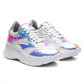 Tênis Sneaker Feminino Vicerinne Metalizado Chunky Ugly - Branco