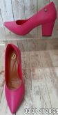 Scarpin Microgel Rosa Fosco Salto 7 cm Bico Fino