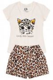 CONJUNTO INFANTIL  FEMININO ONÇA CREME 501 Nº. 6