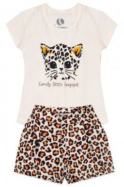 CONJUNTO INFANTIL FEMININO ONÇA CREME 501 Nº. 6