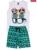 Conjunto Infantil Óculos Cool Branco 0024 - Keki Boys
