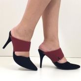 Scarpin Mule Bicolor Verm/Pto
