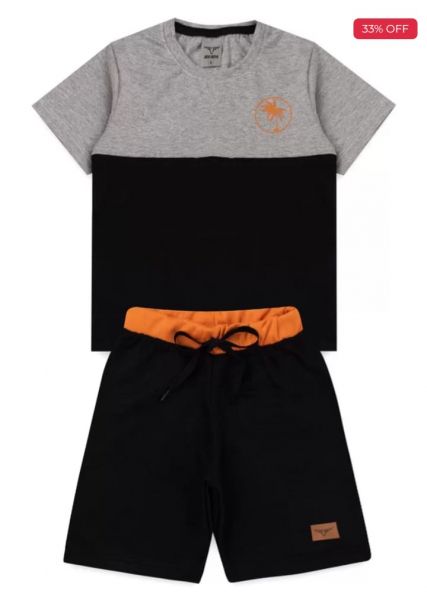 Conjunto Infantil Masculino Coqueiro Básico Mescla 0113 Keki