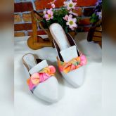 Mule Microgel Confort  Branca Tie Die Nó