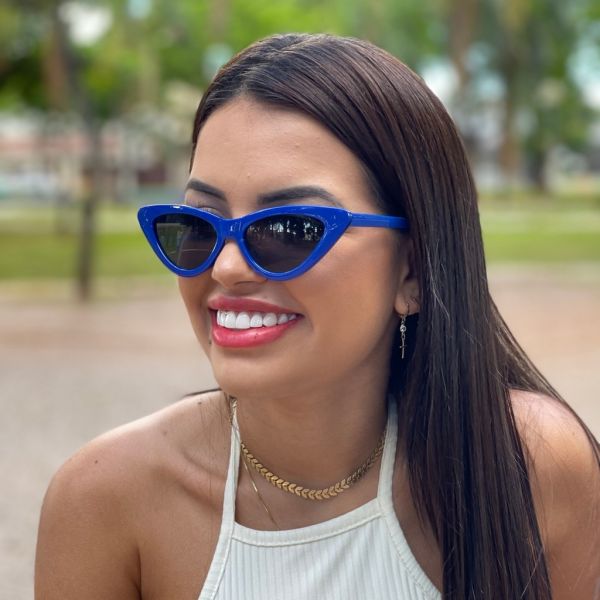 Óculos de Sol Gatinho - Azul Royal