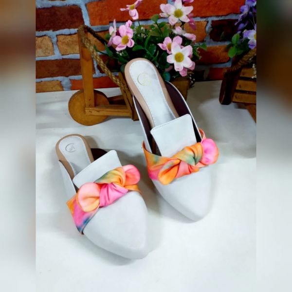 Mule Microgel Confort Branca Tie Die Nó