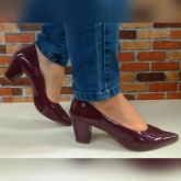 SCARPIN CONFORT SALTO BLOCO 7CM LUAMY VINHO