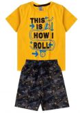 Conjunto Infantil This Is How I Roll Amarelo 0016 - KekiConjunto Infantil This Is How I Roll Amarelo