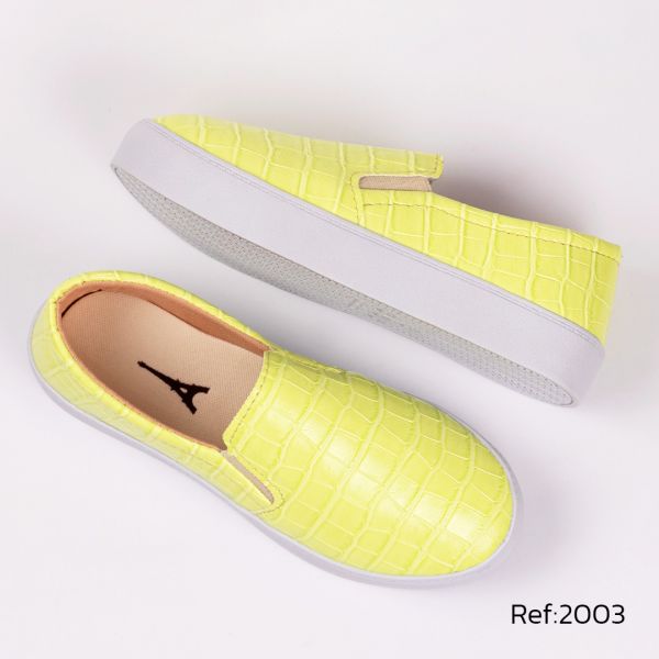Tênis Parizze Confort Amarelo Croco