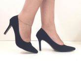 Scarpin Preto Camurça Salto 7 cm