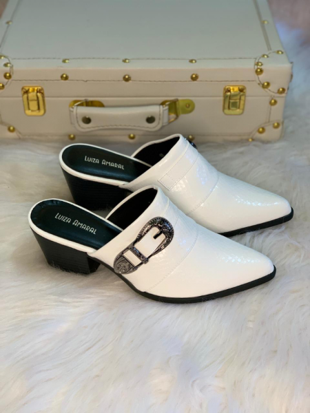 TAMANCO LUXO LUIZA AMARAL SALTO 5 CM BRANCO