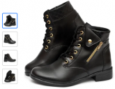 Bota Feminina Cano Curto Médio Coturno Zíper Exclusiva 0208