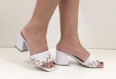 Sandália Mysapatilhas Branco Traçado Salto 7 cm Branco