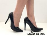 Scarpin Preto Verniz 12 cm Couro Sintético
