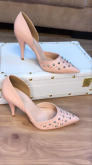 SCARPIN SALTO FINO 7 CM ROSA LUXO TACHA LUIZA AMARAL