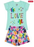 Conjunto Infantil Love Colorido Verde 523 - LalunaConjunto Infantil Love Colorido Verde 523 - Laluna