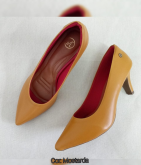 Scarpin Microgel Mostarda Fosco Salto 7 cm