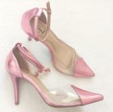 Scarpin Rose Metálico Salto 7 cm