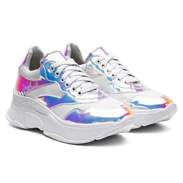 Tênis Sneaker Feminino Vicerinne Metalizado Chunky Ugly - Branco