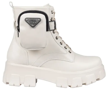 Coturno Feminino Tratorado Bota Blogueira Bolsinha Manu Prada