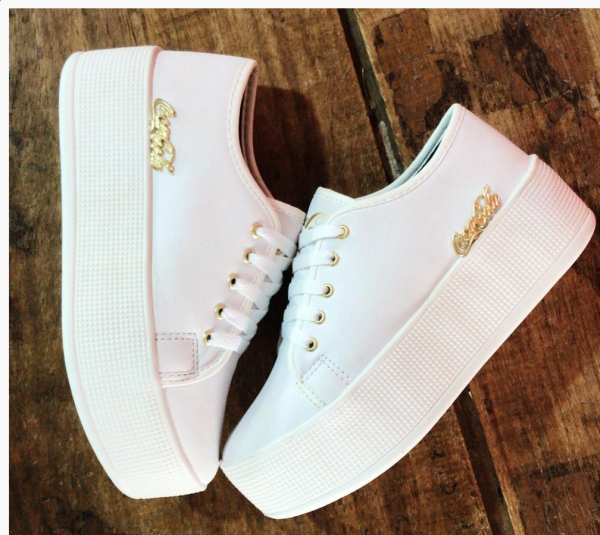 Tenis Flatform Coca Cola Branco