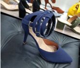 Scarpin Azul Fosco Camurçado Salto 7 cm
