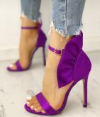Sandália Roxo Metalizada Luxo Salto 9 cm