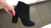 Coturno Feminino Leka Shoes Napa Preto Cano Curto Salto 11 cm