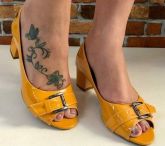 Peep Toe Microgel Mostarda Ref. 012