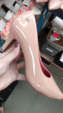 Scarpin Microgel Nude Vinil Salto 7 cm