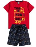 Conjunto Infantil This Is How I Roll Vermelho 0017 - Keki