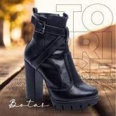 Bota Feminina Torricella Preto Cano Médio Salto 11 cm