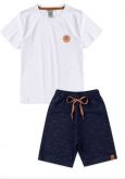 Conjunto Infantil Masculino Básico C/Aplique Urso Branco 212 - Keki Boys