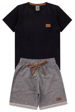 CONJUNTO INFANTIL MASCULINO PRETO 229 - KEKI BOYS TAM. 4 ANOS