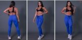 CALÇA LEGGING FITNESS COM CADARÇO E SILK KS UNITED (AZUL ROYAL / PRETO) | REF: K2582-D