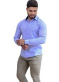 Camisa Social Lisa Slim Adulto Lilás