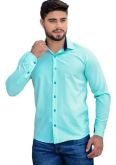 Camisa Social Lisa Slim Adulto Verde Claro