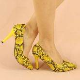 Scarpin Animal Print Cobra Salto Fino 7 cm