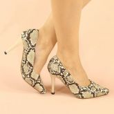 Scarpin Animal Print Cobra Salto Fino 7 cm