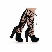 Bota Feminina Gladiadora Salto Alto Grosso 11 cm