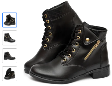 Bota Feminina Cano Curto Médio Coturno Zíper Exclusiva 0208
