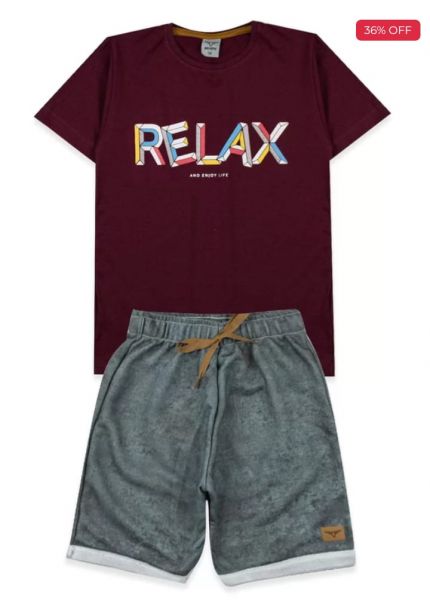 Conjunto Infantil Relax Bordô 278 - Keki Boys